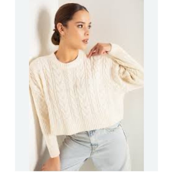 A New Day Target Cable Knit Cropped Soft Sweater - Picture 2 of 9
